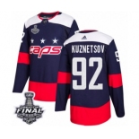 Men's Adidas Washington Capitals #92 Evgeny Kuznetsov Authentic Navy Blue 2018 Stadium Series 2018 Stanley Cup Final NHL Jersey