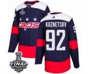 Men's Adidas Washington Capitals #92 Evgeny Kuznetsov Authentic Navy Blue 2018 Stadium Series 2018 Stanley Cup Final NHL Jersey