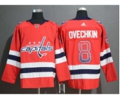 Men's Capitals #8 Alex Ovechkin Red Drift Fashion Stitched Hockey Hockey Jersey