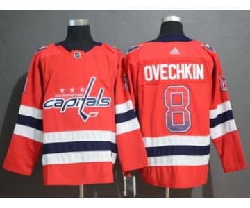 Men's Capitals #8 Alex Ovechkin Red Drift Fashion Stitched Hockey Hockey Jersey