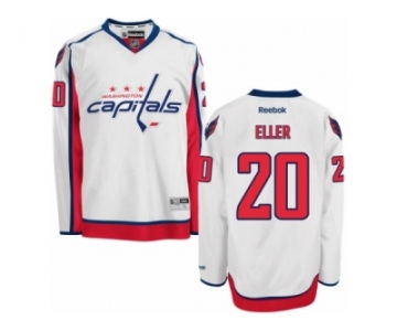 Men's Reebok Washington Capitals #20 Lars Eller Authentic White Away NHL Jersey