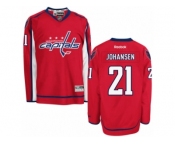 Men's Reebok Washington Capitals #21 Lucas Johansen Authentic Red Home NHL Jersey