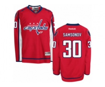 Men's Reebok Washington Capitals #30 Ilya Samsonov Authentic Red Home NHL Jersey