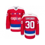 Men's Reebok Washington Capitals #30 Ilya Samsonov Authentic Red Third NHL Jersey