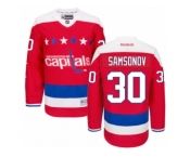 Men's Reebok Washington Capitals #30 Ilya Samsonov Authentic Red Third NHL Jersey