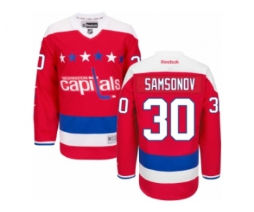 Men's Reebok Washington Capitals #30 Ilya Samsonov Authentic Red Third NHL Jersey