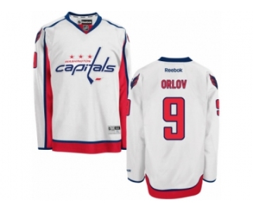 Men's Reebok Washington Capitals #9 Dmitry Orlov Authentic White Away NHL Jersey