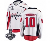 Men's Washington Capitals #10 Brett Connolly Fanatics Branded White Away Breakaway 2018 Stanley Cup Final NHL Jersey