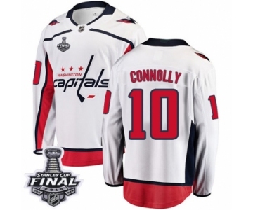 Men's Washington Capitals #10 Brett Connolly Fanatics Branded White Away Breakaway 2018 Stanley Cup Final NHL Jersey