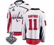 Men's Washington Capitals #11 Mike Gartner Fanatics Branded White Away Breakaway 2018 Stanley Cup Final NHL Jersey