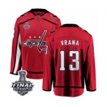 Men's Washington Capitals #13 Jakub Vrana Fanatics Branded Red Home Breakaway 2018 Stanley Cup Final NHL Jersey