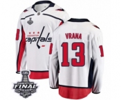 Men's Washington Capitals #13 Jakub Vrana Fanatics Branded White Away Breakaway 2018 Stanley Cup Final NHL Jersey