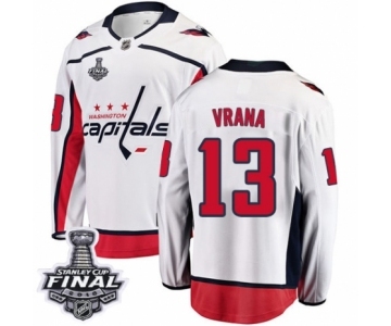 Men's Washington Capitals #13 Jakub Vrana Fanatics Branded White Away Breakaway 2018 Stanley Cup Final NHL Jersey