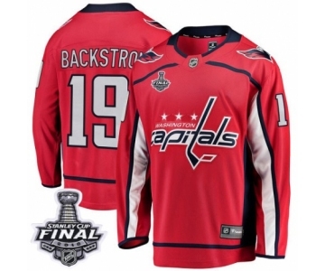 Men's Washington Capitals #19 Nicklas Backstrom Fanatics Branded Red Home Breakaway 2018 Stanley Cup Final NHL Jersey