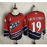 Men's Washington Capitals #19 Nicklas Backstrom Red Retro 2020 Hockey Jersey