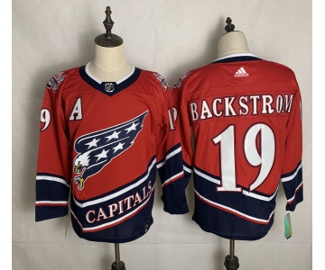 Men's Washington Capitals #19 Nicklas Backstrom Red Retro 2020 Hockey Jersey