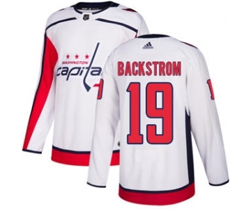 Men's Washington Capitals #19 Nicklas Backstrom White Road Stitched Hockey Jersey