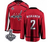 Men's Washington Capitals #2 Matt Niskanen Fanatics Branded Red Home Breakaway 2018 Stanley Cup Final NHL Jersey