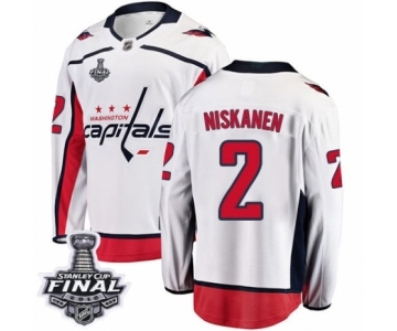 Men's Washington Capitals #2 Matt Niskanen Fanatics Branded White Away Breakaway 2018 Stanley Cup Final NHL Jersey