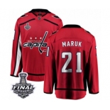 Men's Washington Capitals #21 Dennis Maruk Fanatics Branded Red Home Breakaway 2018 Stanley Cup Final NHL Jersey