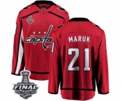 Men's Washington Capitals #21 Dennis Maruk Fanatics Branded Red Home Breakaway 2018 Stanley Cup Final NHL Jersey