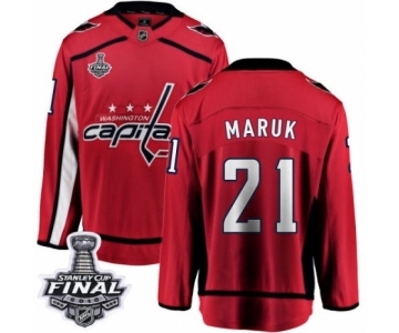 Men's Washington Capitals #21 Dennis Maruk Fanatics Branded Red Home Breakaway 2018 Stanley Cup Final NHL Jersey