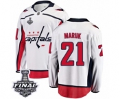 Men's Washington Capitals #21 Dennis Maruk Fanatics Branded White Away Breakaway 2018 Stanley Cup Final NHL Jersey