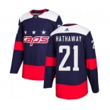 Men's Washington Capitals #21 Garnet Hathaway Adidas Authentic 2018 Stadium Series Jersey - Navy Blue