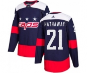 Men's Washington Capitals #21 Garnet Hathaway Adidas Authentic 2018 Stadium Series Jersey - Navy Blue