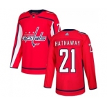 Men's Washington Capitals #21 Garnet Hathaway Adidas Authentic Home Jersey - Red