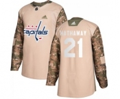 Men's Washington Capitals #21 Garnet Hathaway Adidas Authentic Veterans Day Practice Jersey - Camo