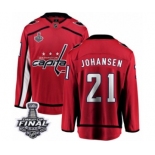 Men's Washington Capitals #21 Lucas Johansen Fanatics Branded Red Home Breakaway 2018 Stanley Cup Final NHL Jersey