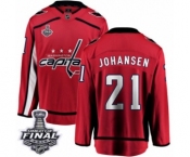 Men's Washington Capitals #21 Lucas Johansen Fanatics Branded Red Home Breakaway 2018 Stanley Cup Final NHL Jersey