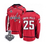 Men's Washington Capitals #25 Devante Smith-Pelly Fanatics Branded Red Home Breakaway 2018 Stanley Cup Final NHL Jersey