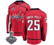 Men's Washington Capitals #25 Devante Smith-Pelly Fanatics Branded Red Home Breakaway 2018 Stanley Cup Final NHL Jersey