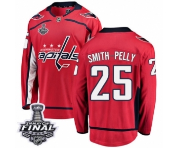 Men's Washington Capitals #25 Devante Smith-Pelly Fanatics Branded Red Home Breakaway 2018 Stanley Cup Final NHL Jersey