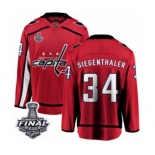 Men's Washington Capitals #34 Jonas Siegenthaler Fanatics Branded Red Home Breakaway 2018 Stanley Cup Final NHL Jersey