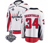 Men's Washington Capitals #34 Jonas Siegenthaler Fanatics Branded White Away Breakaway 2018 Stanley Cup Final NHL Jersey