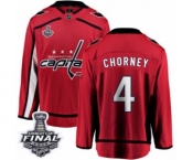 Men's Washington Capitals #4 Taylor Chorney Fanatics Branded Red Home Breakaway 2018 Stanley Cup Final NHL Jersey