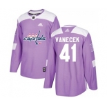 Men's Washington Capitals #41 Vitek Vanecek Adidas Authentic Fights Cancer Practice Jersey - Purple