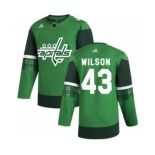 Men's Washington Capitals #43 Tom Wilson 2020 St. Patrick's Day Stitched Hockey Jersey Green