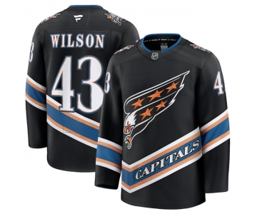 Men's Washington Capitals #43 Tom Wilson Black 2024-25 Alternate Stitched Hockey Jersey