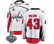 Men's Washington Capitals #43 Tom Wilson Fanatics Branded White Away Breakaway 2018 Stanley Cup Final NHL Jersey