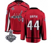 Men's Washington Capitals #44 Brooks Orpik Fanatics Branded Red Home Breakaway 2018 Stanley Cup Final NHL Jersey