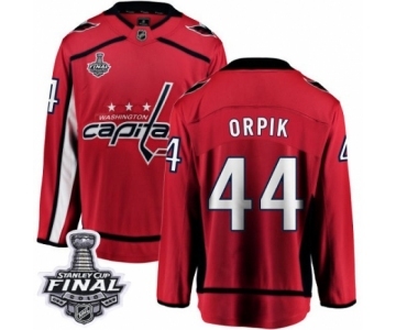 Men's Washington Capitals #44 Brooks Orpik Fanatics Branded Red Home Breakaway 2018 Stanley Cup Final NHL Jersey