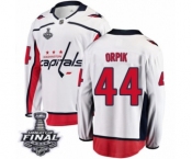 Men's Washington Capitals #44 Brooks Orpik Fanatics Branded White Away Breakaway 2018 Stanley Cup Final NHL Jersey