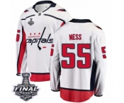 Men's Washington Capitals #55 Aaron Ness Fanatics Branded White Away Breakaway 2018 Stanley Cup Final NHL Jersey