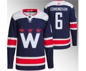 Men's Washington Capitals #6 Joel Edmundson Navy Stitched Jersey