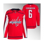 Men's Washington Capitals #6 Joel Edmundson Red Stitched Jersey