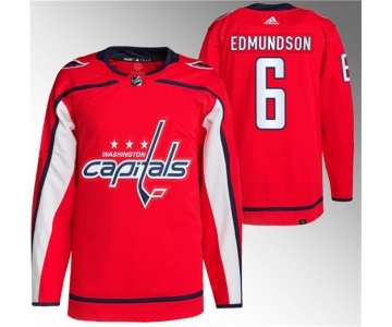 Men's Washington Capitals #6 Joel Edmundson Red Stitched Jersey